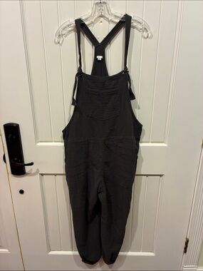 Aerie Cotton Gauze Jumpsuit Overalls Gray